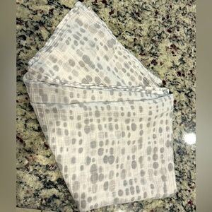 Pottery Barn Kids white and grey swaddle blanket 47” x 47”